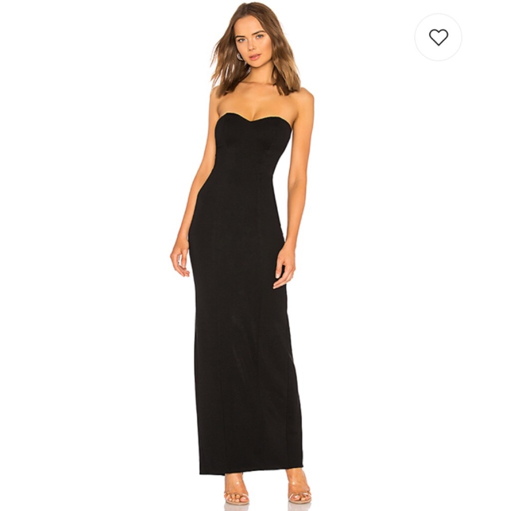 NWT NBD Sally gown sweetheart neckline black